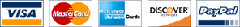 Visa, Mastercard, Discover, American Express, Paypal accepted